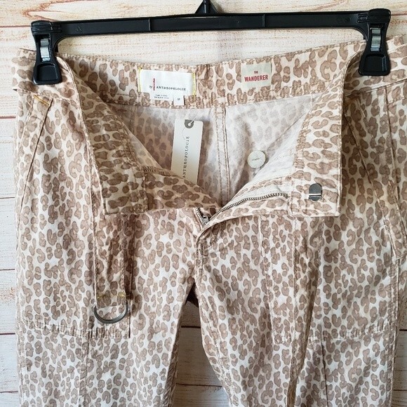 Anthropologie The Wanderer Leopard/Animal Print Utility Pants with Belt - Picture 8 of 12
